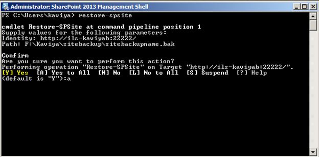 restore whole site collection